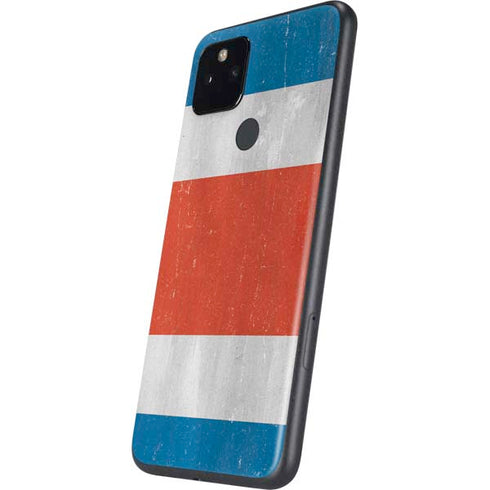 Costa Rican Flag Distressed Google Pixel 5a Skin